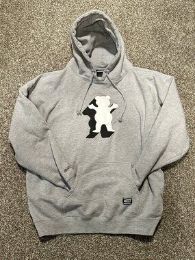 Grizzly Griptape OG Bear Logo Hoodie Gray Men's XXL